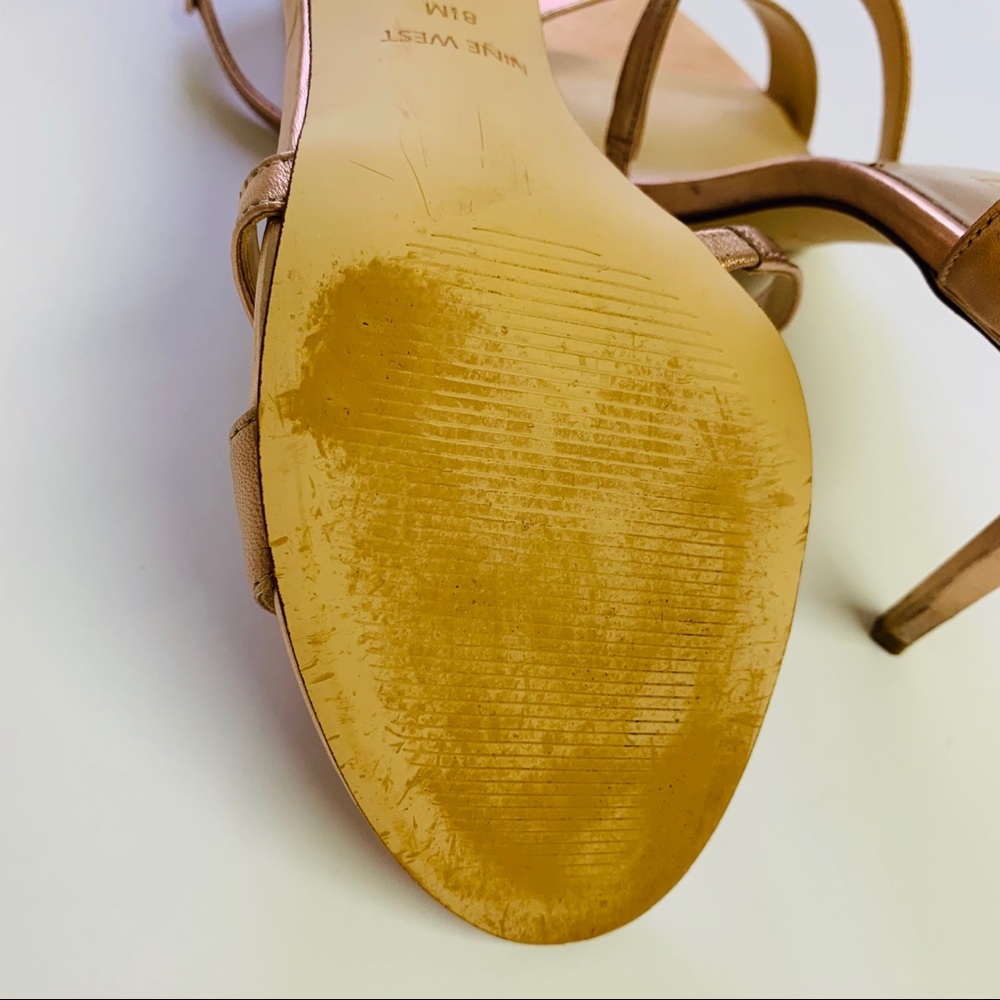 Nine West Rose gold Cross Strap Sandal 8.5 - Picture 7 of 7